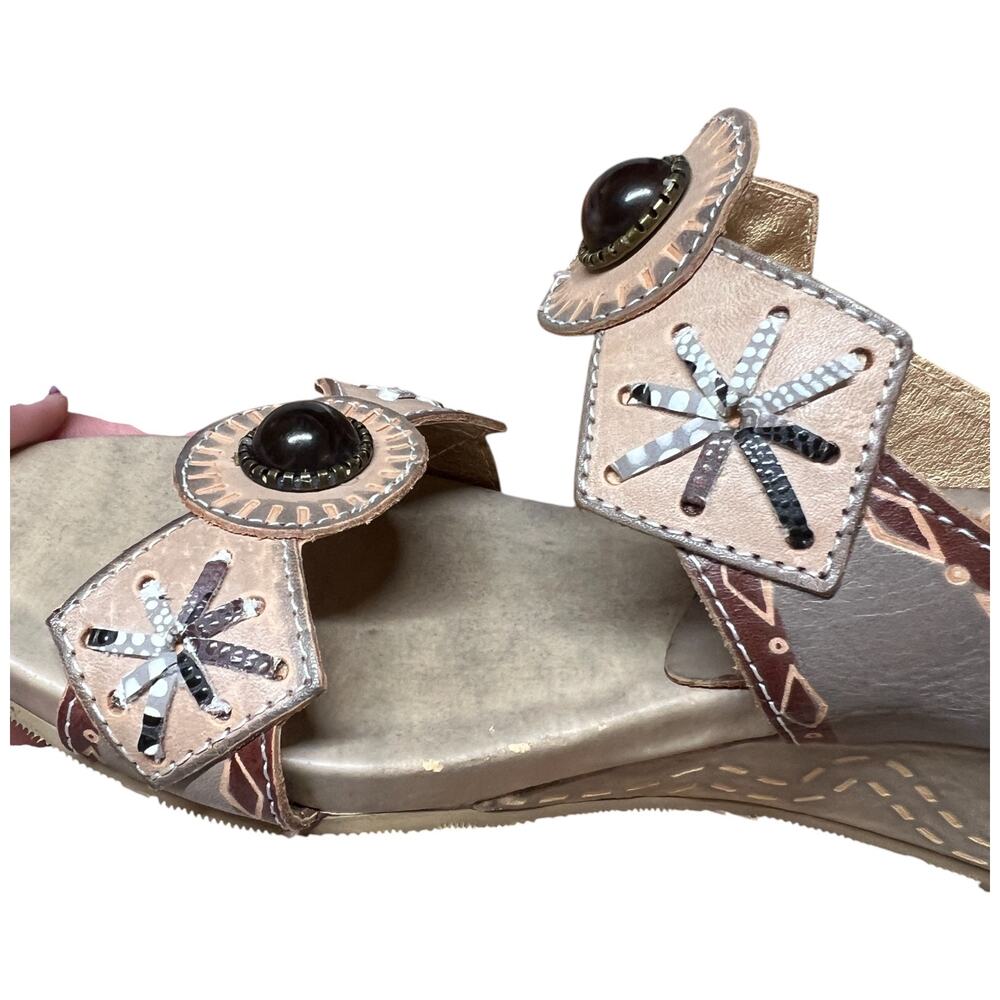 SPRING STEP L'Artiste Women's Size 37/US 6.5-7 Sesame Sandal Wedge Slide Comfort - Picture 12 of 14